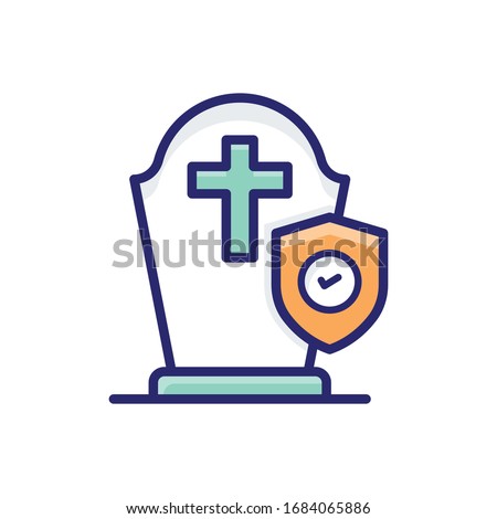Funeral Insurance Filled Outline vector illustration icon.