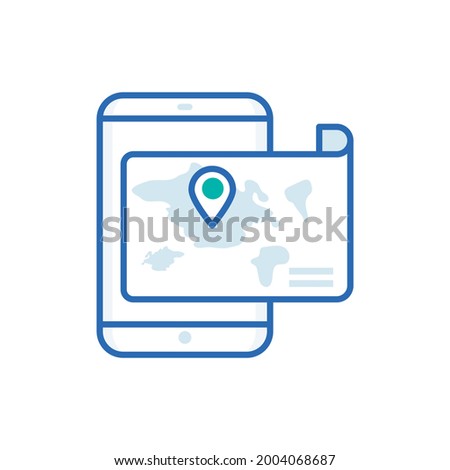 Mobile Gps Vector Icon style illustration. EPS 10 File