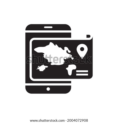 Mobile Gps vector solid icon. Location and Navigation symbol eps 10 file