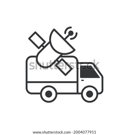 Mobile gps vector outline icon style illustration. EPS 10 file 