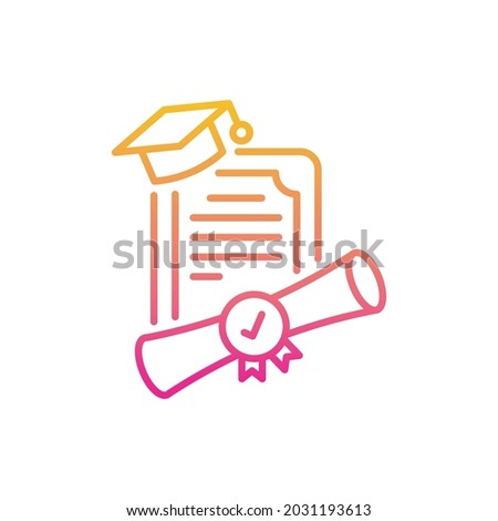 Dual degree vector gradient icon style illustration. EPS 10 File