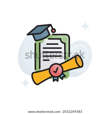 Dual degree vector filled outline icon style illustration. EPS 10 file