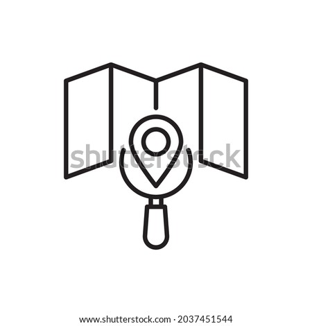 Map search vector outline icon style illustration. Eps 10 file