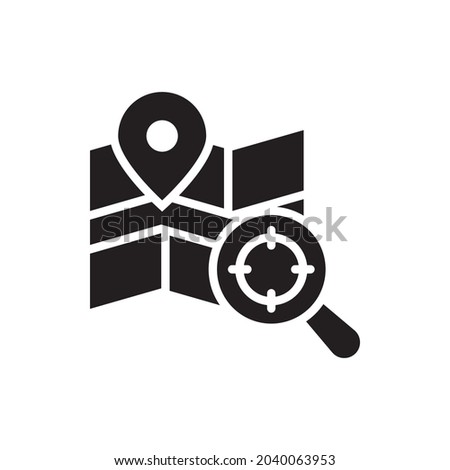 Map search vector solid icon style illustration. Eps 10 file