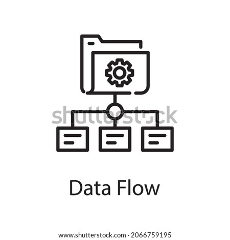 Data flow vector outline Icon Design illustration. Web Analytics Symbol on White background EPS 10 File
