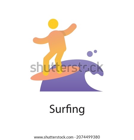 Surfing vector Gradient  Icon Design illustration. Activities Symbol on White background EPS 10 File