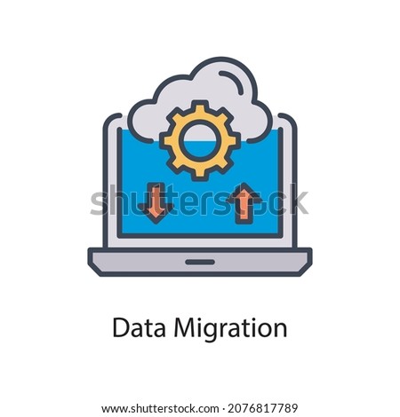 Data Migration vector fill outline Icon Design illustration. Web And Mobile Application Symbol on White background EPS 10 File