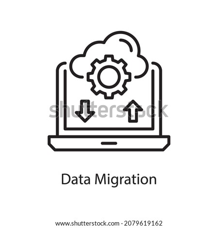 Data Migration vector outline Icon Design illustration. Web And Mobile Application Symbol on White background EPS 10 File