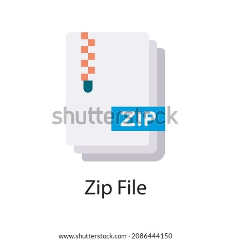 Zip File vector Flat Icon Design illustration. Web And Mobile Application Symbol on White background EPS 10 File