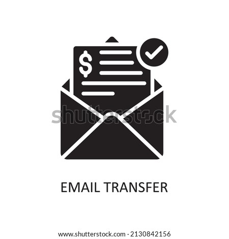 Email Transfer Vector Solid Icon Design illustration. Fintech Symbol on White background EPS 10 File