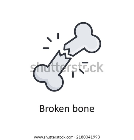 Broken bone vector Filled Outline Icon Design illustration. Medical Symbol on White background EPS 10 File