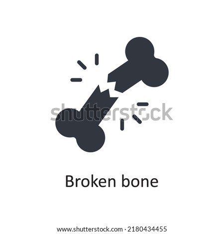 Broken bone vector Solid Icon Design illustration. Medical Symbol on White background EPS 10 File