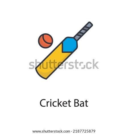 Cricket Bat vector filled outline Icon Design illustration. Sports And Awards Symbol on White background EPS 10 File