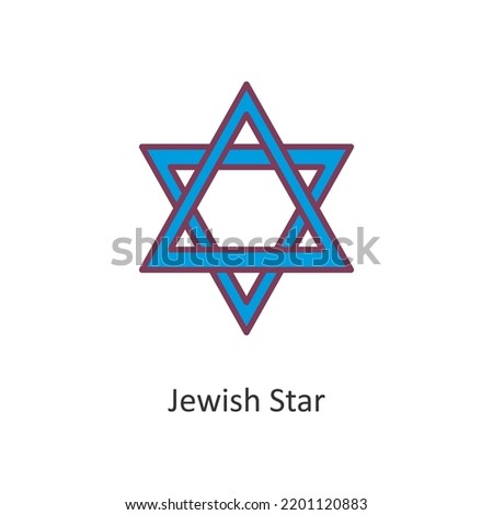 Jewish Star vector filled outline Icon Design illustration. Holiday Symbol on White background EPS 10 File