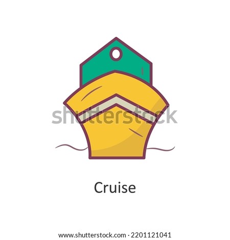 Cruise vector filled outline Icon Design illustration. Holiday Symbol on White background EPS 10 File