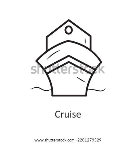Cruise vector outline Icon Design illustration. Holiday Symbol on White background EPS 10 File