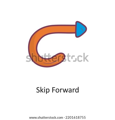 Skip Forward Filled outline Icon Design illustration. Media Control Symbol on White background EPS 10 File