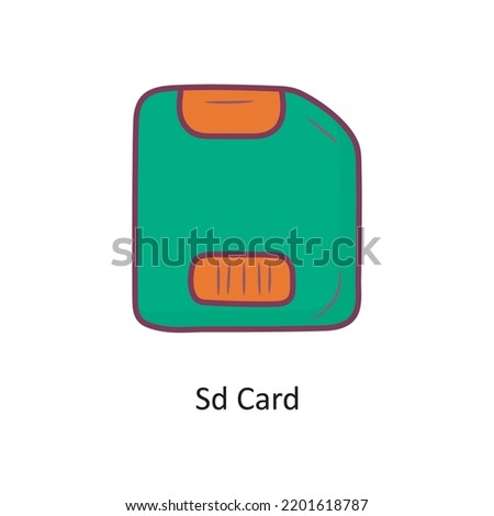 SD Card Filled outline Icon Design illustration. Media Control Symbol on White background EPS 10 File