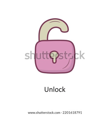Unlock Filled outline Icon Design illustration. Media Control Symbol on White background EPS 10 File