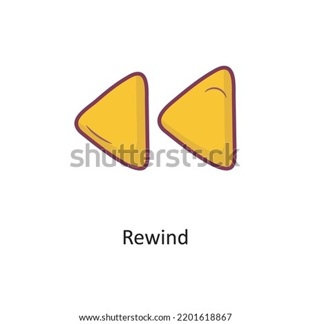 Rewind Filled outline Icon Design illustration. Media Control Symbol on White background EPS 10 File