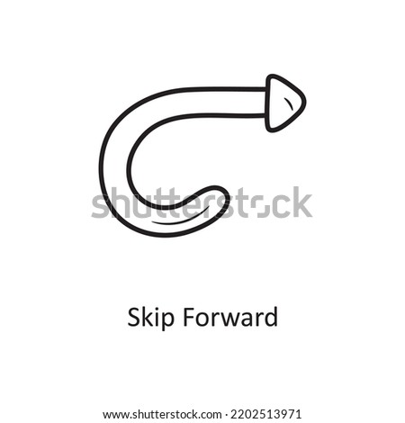 Skip Forward Outline Icon Design illustration. Media Control Symbol on White background EPS 10 File