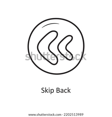  Skip Back Outline Icon Design illustration. Media Control Symbol on White background EPS 10 File