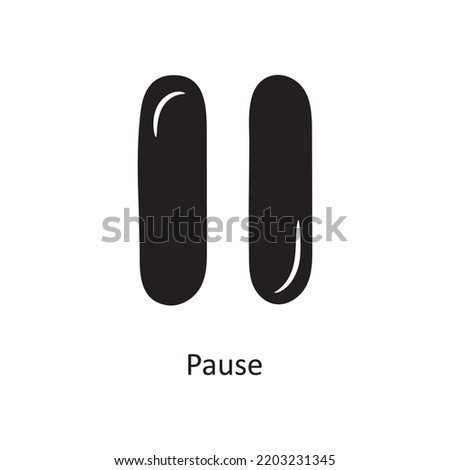 Pause Solid Icon Design illustration. Media Control Symbol on White background EPS 10 File