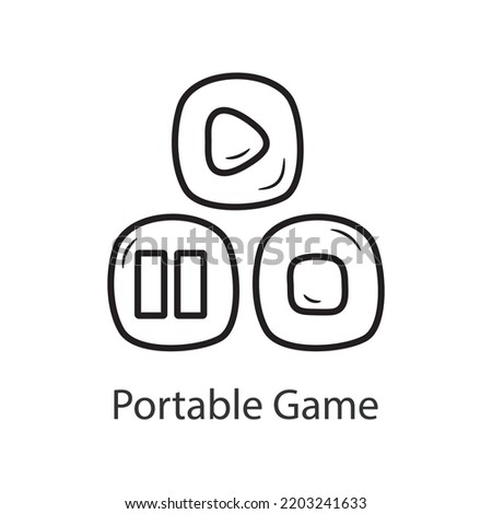 Portable Game Outline Icon Design illustration. Music Symbol on White background EPS 10 File