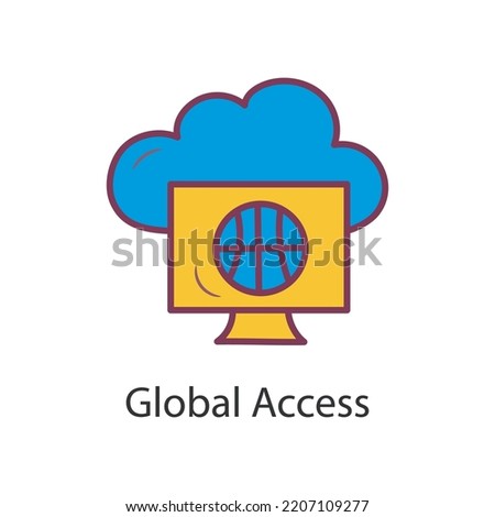 Global Access Filled Outline Icon Design illustration. Data Symbol on White background EPS 10 File
