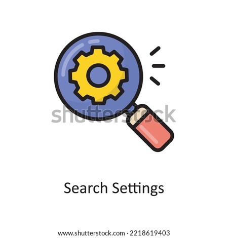 Search Settings Vector  Filled Outline Icon Design illustration. Cloud Computing Symbol on White background EPS 10 File