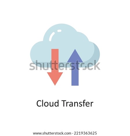 Cloud Transfer Vector  Flat Icon Design illustration. Cloud Computing Symbol on White background EPS 10 File
