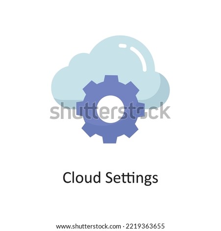 Cloud Settings Vector  Flat Icon Design illustration. Cloud Computing Symbol on White background EPS 10 File