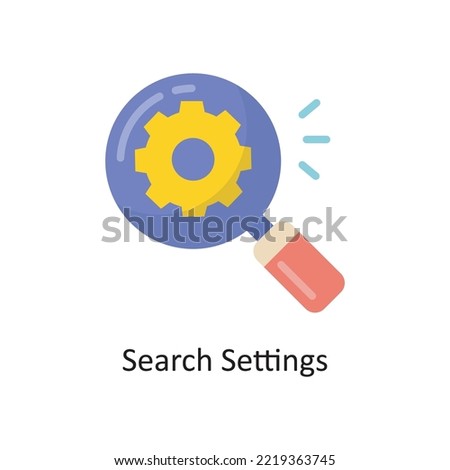 Search Settings Vector  Flat Icon Design illustration. Cloud Computing Symbol on White background EPS 10 File