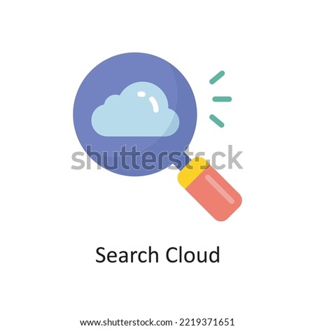 Search Cloud Vector  Flat Icon Design illustration. Cloud Computing Symbol on White background EPS 10 File