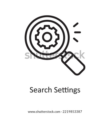 Search Settings Vector Outline Icon Design illustration. Cloud Computing Symbol on White background EPS 10 File