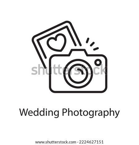 Wedding Photography Vector Outline Icon Design illustration. Love Symbol on White background EPS 10 File