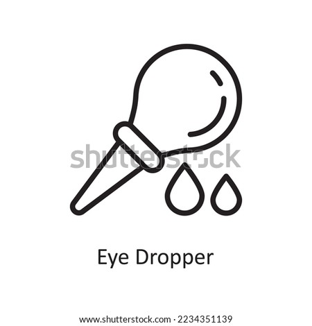 Eye Dropper Vector Outline Icon Design illustration. Medical Symbol on White background EPS 10 File