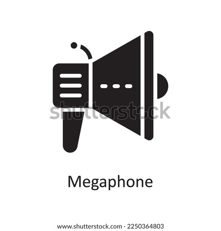 Megaphone Vector Solid Icon Design illustration. Product Management Symbol on White background EPS 10 File