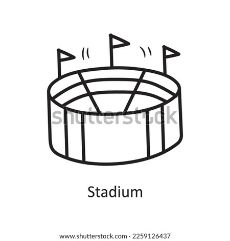 Stadium vector outline Icon Design illustration. Olympic Symbol on White background EPS 10 File
