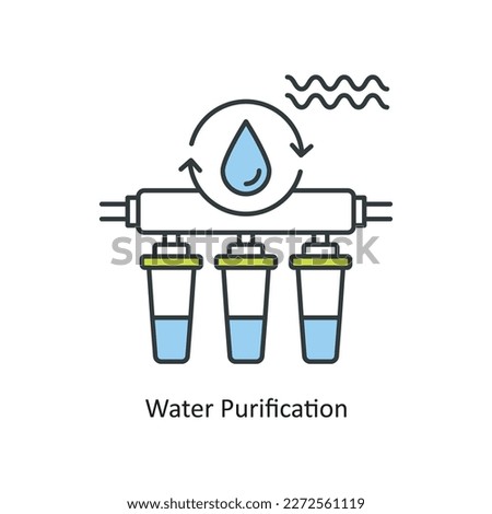 water purification Vector Filled Outline Icon Design illustration. Ecology Symbol on White background EPS 10 File