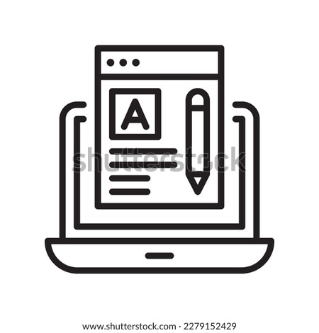 Article writing vector filled outline Icon Design illustration. SEO Development And Marketing Symbol on White background EPS 10 File