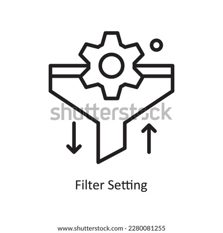Filter Setting Vector Outline Icon Design illustration. Data Symbol on White background EPS 10 File