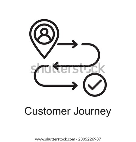 Customer Journey Vector Outline Icon Design illustration. Customer Service Symbol on White background EPS 10 File
