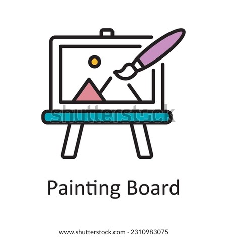 Painting Board Filled Outline Icon Design illustration. Art and Crafts Symbol on White background EPS 10 File