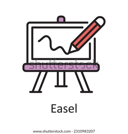 Easel Filled Outline Icon Design illustration. Art and Crafts Symbol on White background EPS 10 File