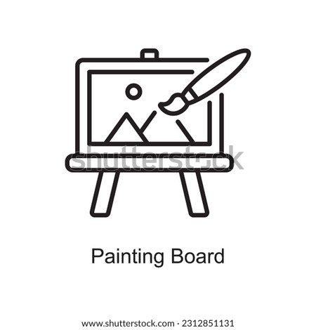 Painting Board Outline Icon Design illustration. Art and Crafts Symbol on White background EPS 10 File
