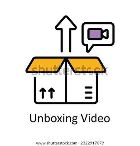Unboxing Video Filled Outline Icon Design illustration. Online Steaming Symbol on White background EPS 10 File