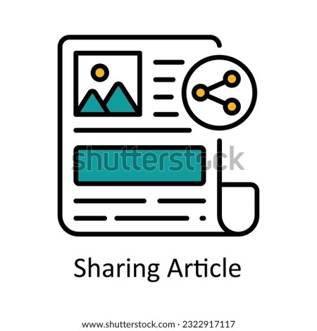 Sharing Article Filled Outline Icon Design illustration. Online Steaming Symbol on White background EPS 10 File