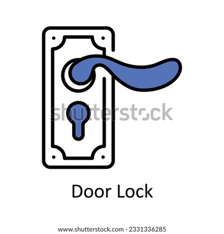 Door Lock Filled Outline Icon Design illustration. Home Repair And Maintenance Symbol on White background EPS 10 File