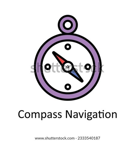 Compass Navigation Filled Outline Icon Design illustration. Map and Navigation Symbol on White background EPS 10 File